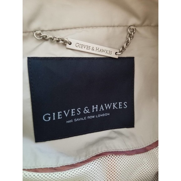 Gieves & Hawkes Men's Beige Jacket FullZip Size L,Length 27 in, Pit to Pit 24 in - Picture 8 of 8